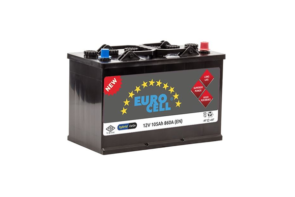 Akü (12V - 105 AH) H4 (346×175×230) İpli Kamyonet Tırnaklı   EUROCELL 8699358510051