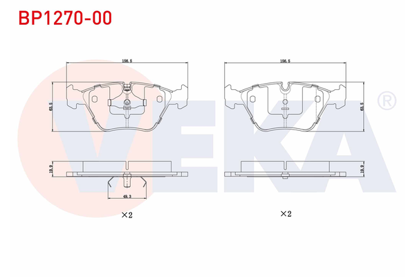 Fren Disk Balata Ön Jaguar XK (XK8/XKR) Coupe (X100)(10.1996->)  VEKA BP1270-00