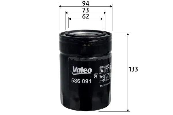 Yağ Filtresi  Nissan Terrano II (R20)(02.1993->)  VALEO 586091