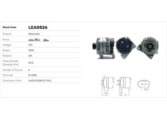 Alternatör  LUCAS ELEKTRIK LEA0826  12317789980 12317789983 12317797660 12317797661 7789980 7789983 7797660 YLE500170