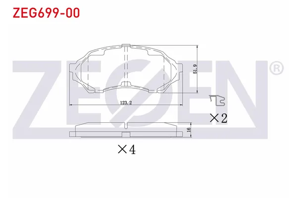 Fren Disk Balata Ön Mazda 323 F/S Sedan (BJ)(05.1998->)  ZEGEN ZEG699-00