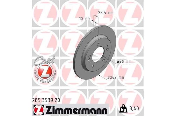Fren Disk Ayna Ön Sağ ve Sol ZIMMERMANN 285.3539.20
