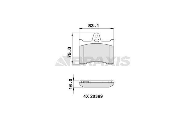 Fren Disk Balata Arka Citroen CX Break (07.1985->)  BRAXIS AA0278