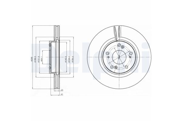 Fren Disk Ayna Ön Sağ ve Sol Honda Accord (CU)(06.2008->)  DELPHI BG4224