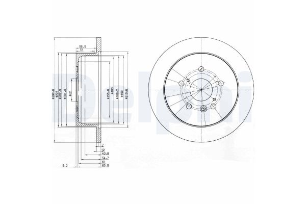 Fren Disk Ayna Arka Sağ ve Sol Toyota Avensis Verso (M20)(2001->)  DELPHI BG3779