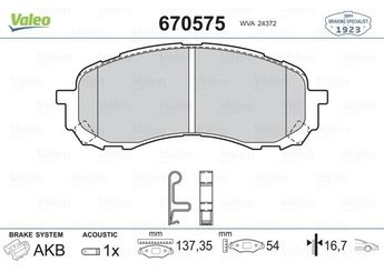 Fren Disk Balata Ön VALEO 670575  26296AE200 26296-AE200 26296AE190 26296FG000