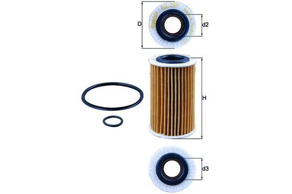 Yağ Filtresi  Renault Kangoo (F/KC0)(06.1997->)  MAHLE OX 209D