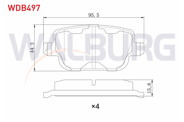 Fren Disk Balata Arka Volvo XC70 (04.2007->)  WALBURG WDB497
