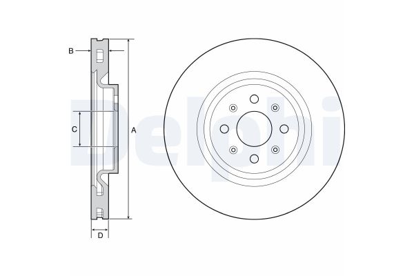Fren Disk Ayna Ön Sağ ve Sol Abarth Grande Punto (199)(2008->)  DELPHI BG4456
