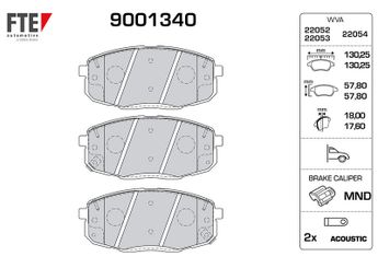 Fren Disk Balata Ön FTE 9001340  58101J9A50 58101-J9A50 58101J9A55 58101-J9A55 58101J9A00 58101M0A00 58101M0A10 58101M6A00