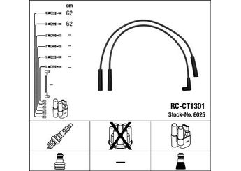 Buji Kablosu  NGK 6025  5502135 5.502.135 75491868 75.491.868 75524946 75.524.946 55 02 135 75 491 868 75 524 946