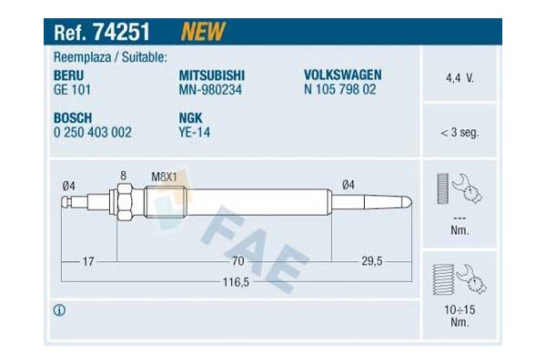 Isıtma Bujisi  Mitsubishi Outlander (CW0)(2010->)  MAHER 30173