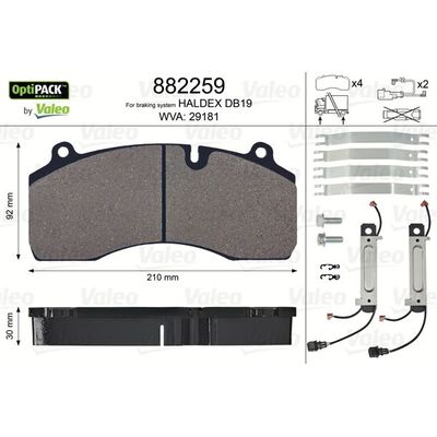 Fren Disk Balata Ön veya Arka VALEO 882259