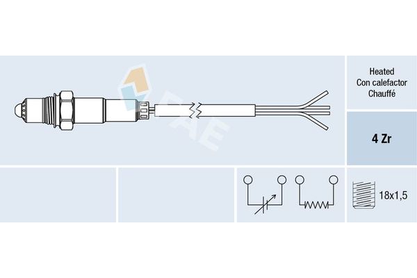 Oksijen (Lambda) Sensörü  Nissan Almera Tino (V10M)(05.2000->)  NGK 93641