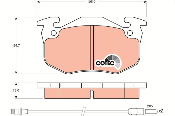 Fren Disk Balata Ön Renault Twingo (C06)(05.1993->)  TRW GDB328