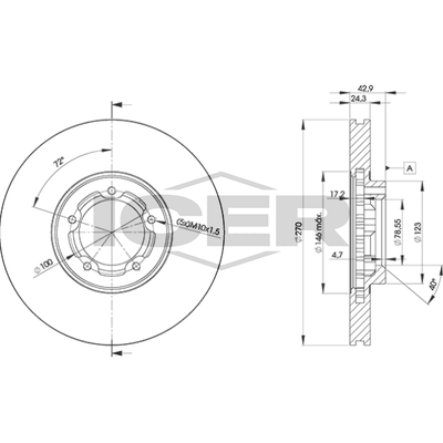 Fren Disk Ayna Ön Sağ ve Sol Ford Transit P.Van Uzun Şasi (EY)(1995->)  SWAPP 43003