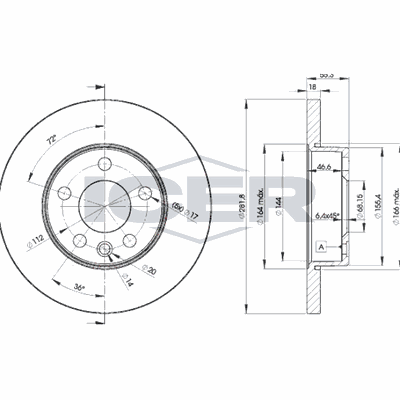 Fren Disk Ayna Ön Sağ ve Sol Volkswagen T4 Transporter Kamyonet Çift Kabin Syncro (08.1992->2003)  MAHER 03776