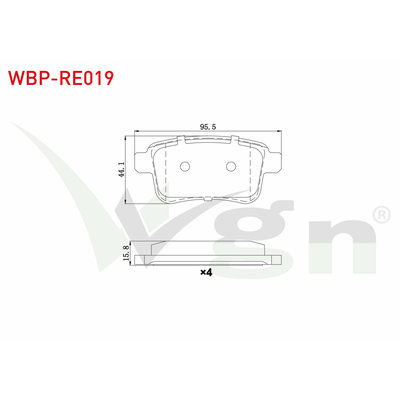 Fren Disk Balata Arka Renault Kangoo (F/KW0)(01.2008->)  WGN WBP-RE019