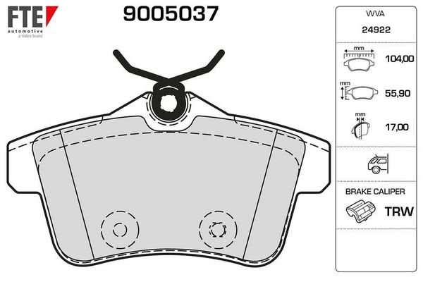Fren Disk Balata Arka Citroen DS5 (09.2011->)  FTE 9005037
