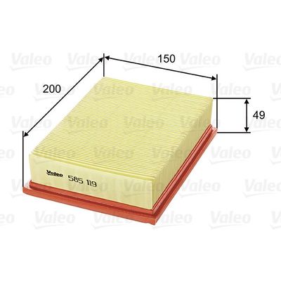 Hava Filtresi  Ford Fiesta 3/5 Kapı/Courier (1989->)  VALEO 585119