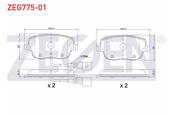 Fren Disk Balata Ön Seat Ibiza (6L1)(04.2002->)  ZEGEN ZEG775-01