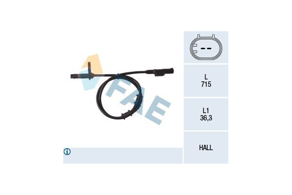 Abs Sensörü Ön Sağ veya Sol Mercedes CLS (BM 219)(06.2004->)  FAE 78107