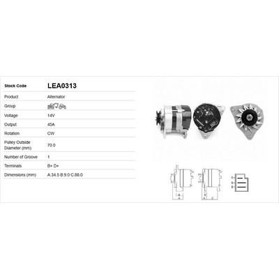 Alternatör  LUCAS ELEKTRIK LEA0313