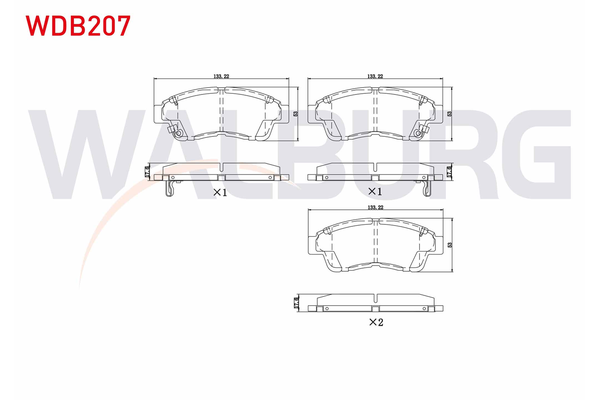 Fren Disk Balata Ön Toyota Corolla (E11)(1997->)  WALBURG WDB207