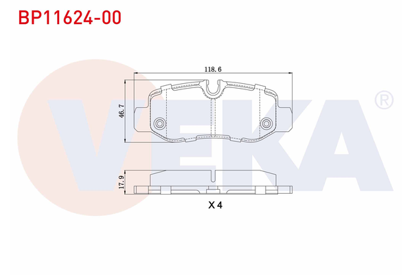 Fren Disk Balata Arka Mercedes V -Sınıfı  Vito Marco Polo (447)(07.2014->)  VEKA BP11624-00