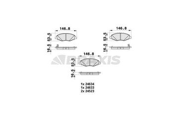 Fren Disk Balata Ön BRAXIS AB0436  44650K130 44650K310 04465-0K130 04465-0K310