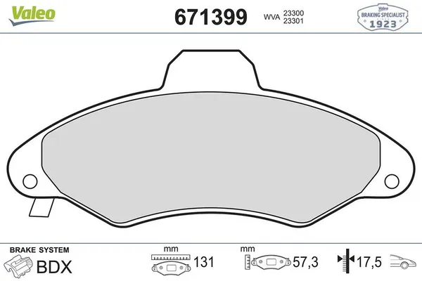 Fren Disk Balata Ön Ford Escort 3/4/5 Kapı/S.Wagon (1991->)  VALEO 671399