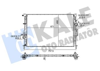 Su Radyatörü  KALE 363985  217100014R 1776791 CV618005DE CV6Z8005B