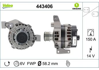 Alternatör  VALEO 443406  121615032121615132 125711045 1682130 1748794 1799802 2099467 9G9J10300AA 9G9J-10300-AA 9G9N10300AA 9G9N-10300-AA BG9T10300AA BG9T10300AB 30659675