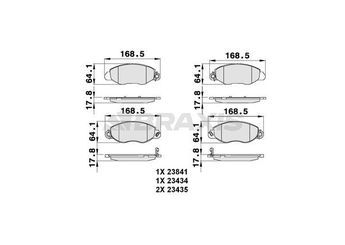 Fren Disk Balata Ön BRAXIS AB0086  1318147 4114749 1144288 1465168 1C152K021AD 1C1J2K021AC 4095132