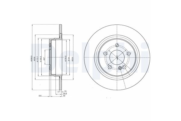 Fren Disk Ayna Arka Sağ ve Sol Mercedes C -Serisi Estate (BM 204)(09.2007->)  DELPHI BG4153C