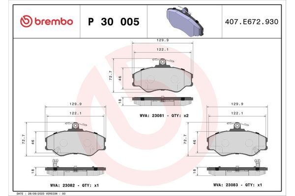 Fren Disk Balata Ön BREMBO P 30 005