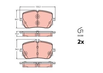 Fren Disk Balata Ön TRW GDB2433  A0004207100 4207100 000 420 71 00 4207300 000 420 73 00 A 000 420 71 00 A0004207300 A 000 420 73 00