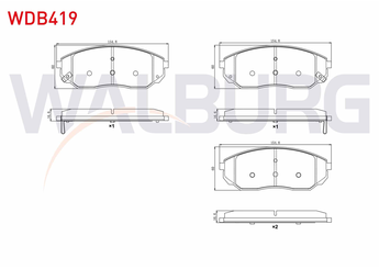 Fren Disk Balata Ön WALBURG WDB419  