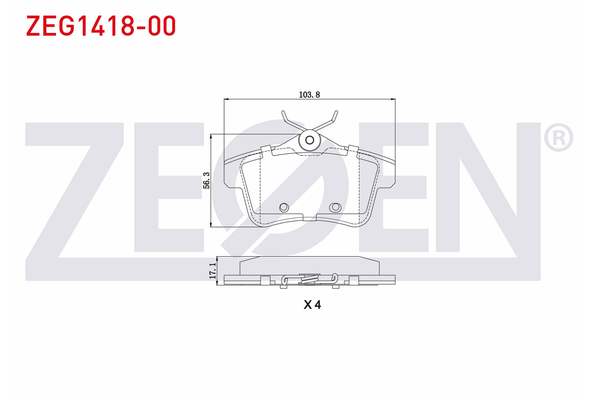 Fren Disk Balata Arka Citroen DS5 (09.2011->)  ZEGEN ZEG1418-00
