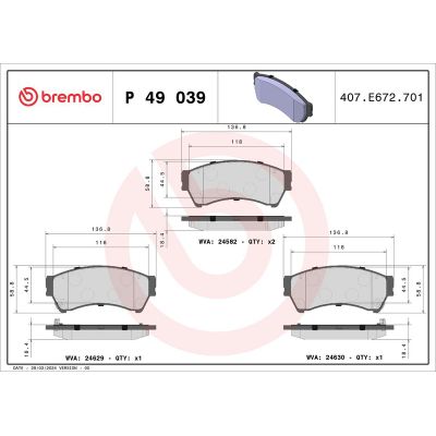 Fren Disk Balata Ön BREMBO P 49 039