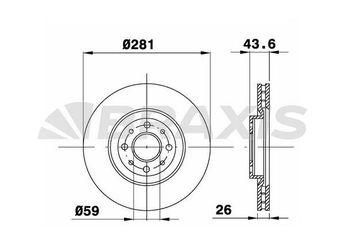 Fren Disk Ayna Ön Sağ ve Sol BRAXIS AE0235  46535086 46765546