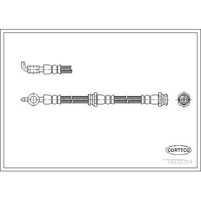 Fren Hortumu Ön Sağ veya Sol Mazda 323 Sedan (BD1)(11.1980->)  CORTECO 19032354
