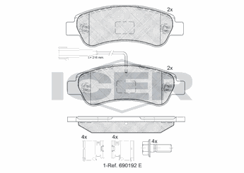 Fren Disk Balata Arka EUROREPAR 1673603480  1673603480 1612434180 16 124 341 80 1614412180 16 144 121 80 77366679 7 736 667 9 16 736 034 80 68226919AA