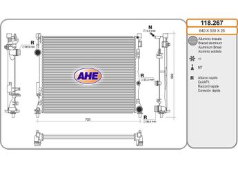 Su Radyatörü  RADISEN RR 62227  A1675000700 A1675006201 1675000700 1675006201 1675006301