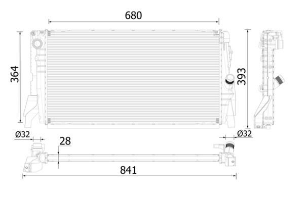 Su Radyatörü  BMW 2 Serisi Active Tourer (F45)(2014->)  MAHLE CR 2314 000P