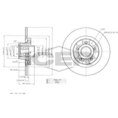 Fren Disk Ayna Arka Sağ ve Sol Renault Kangoo (F/KW0)(01.2008->)  MGA 50421