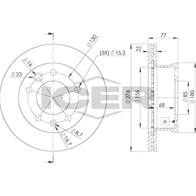 Fren Disk Ayna Ön Sağ ve Sol Volkswagen LT Kamyonet (01.1996->2006)  MAHER 03723