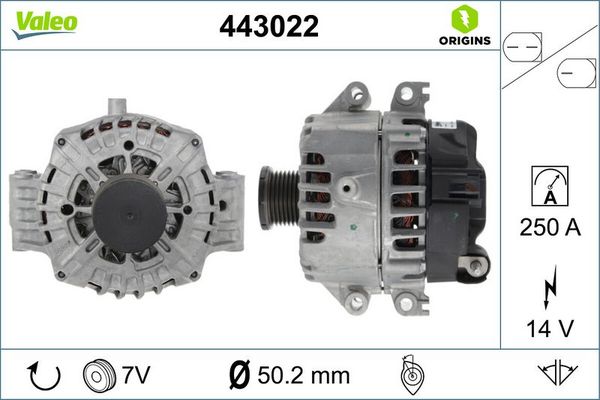 Alternatör  BMW X6 M Serisi (F96)(2019->)  VALEO 443022