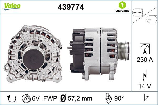 Alternatör  Volkswagen Touareg (7P6)(08.2014->2018)  VALEO 439774