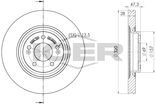 Fren Disk Ayna Ön Sağ ve Sol Kia Optima Sportswagon (JF)(2016->)  AYD 50912